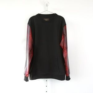 Bleecker & Mercer Snakeskin Pullover in Black/Red